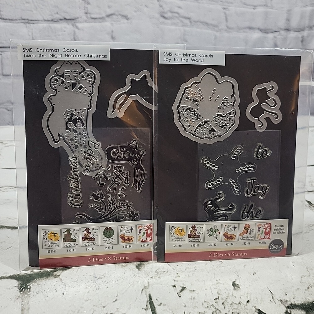 Christmas Cling Stamps Lot Of 2 Packages Joy To The‎ World Holiday Crafts